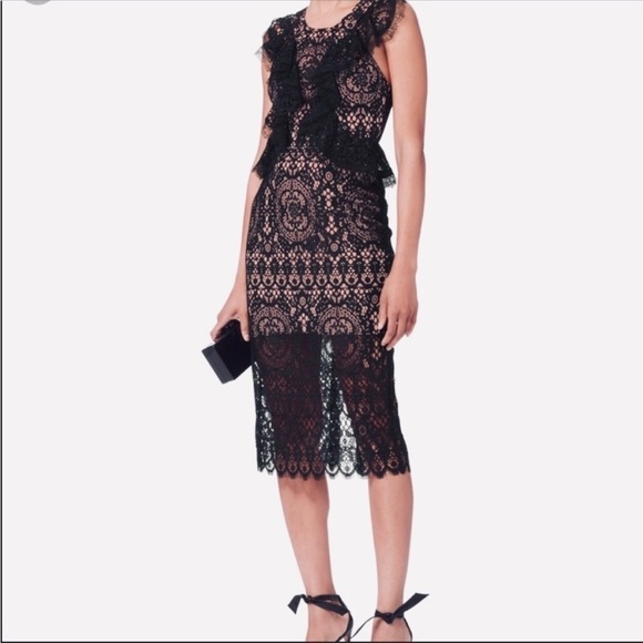 Alexis Narasse Lace Midi Racerback Dress. Pink Nude Lining. Size Small. - Picture 1 of 15